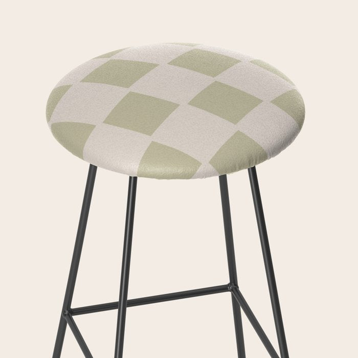 Playful check in olive green Stool Gallery Image 2