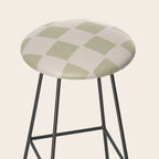 Playful check in olive green Stool Gallery Image 2