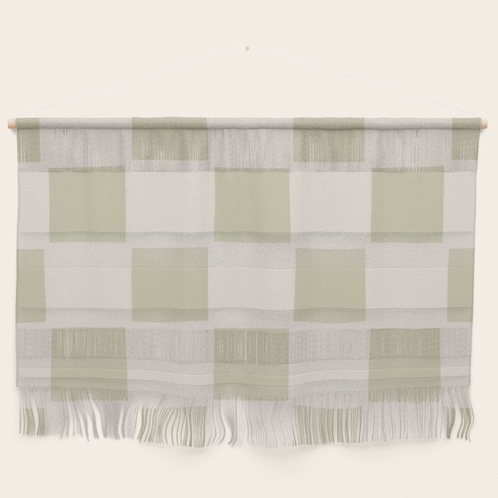 Playful check in olive green Wall Hanging Gallery Image 1