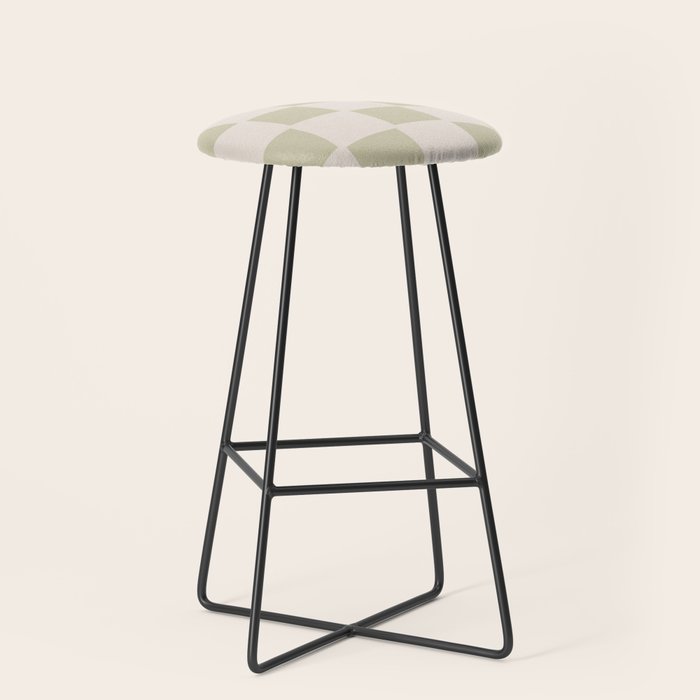 Playful check in olive green Stool Gallery Image 1