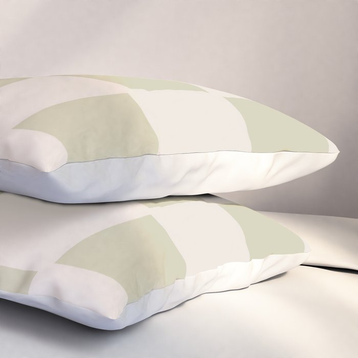 Playful check in olive green Pillow Sham Gallery Image 3