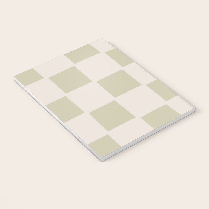 Playful check in olive green Notebook Gallery Image 3