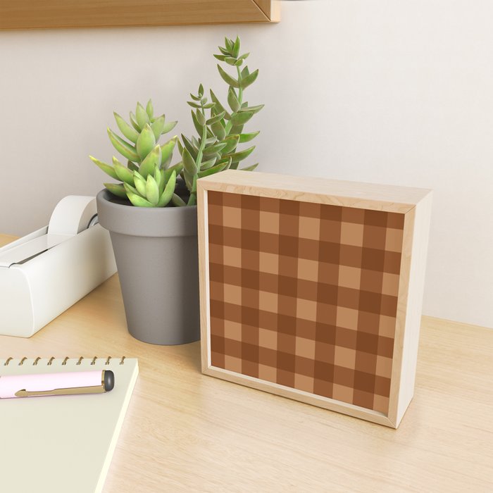 Gingham Plaid Pattern - Burnt Orange Mini Art Print Gallery Image 2
