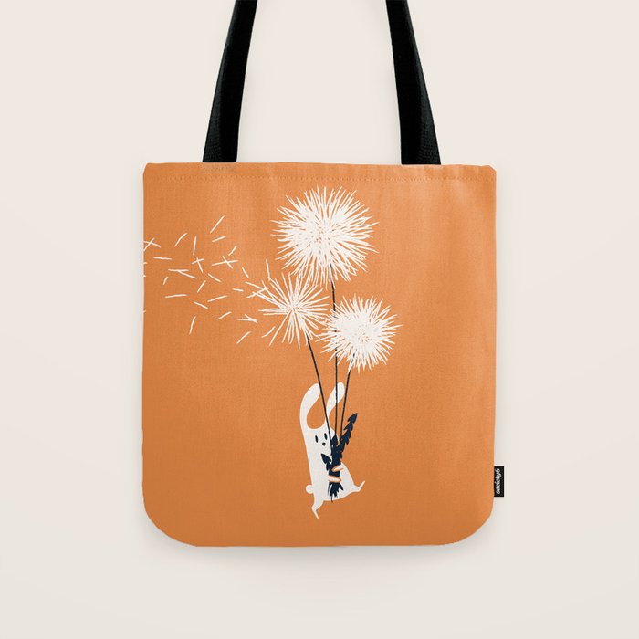 Bunny and Dandelion Bouquet Tote Bag Gallery Image 1