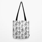 Toile de Jouy Exotic Jungle Monkeys Black & White Tote Bag Gallery Image 2