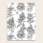 Toile de Jouy Exotic Jungle Monkeys Black & White Notebook Gallery Image 4