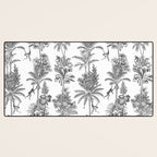 Toile de Jouy Exotic Jungle Monkeys Black & White Desk Mat Gallery Image 3
