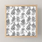 Toile de Jouy Exotic Jungle Monkeys Black & White Mini Art Print Gallery Image 1