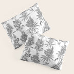 Toile de Jouy Exotic Jungle Monkeys Black & White Pillow Sham Gallery Image 3