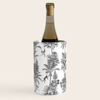 Toile de Jouy Exotic Jungle Monkeys Black & White Wine Chiller Gallery Image 3