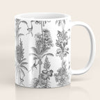 Toile de Jouy Exotic Jungle Monkeys Black & White Coffee Mug Gallery Image 1
