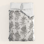 Toile de Jouy Exotic Jungle Monkeys Black & White Duvet Cover Gallery Image 6