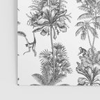 Toile de Jouy Exotic Jungle Monkeys Black & White Poster Gallery Image 3
