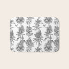 Toile de Jouy Exotic Jungle Monkeys Black & White Bath Mat Gallery Image 1