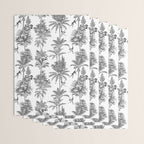 Toile de Jouy Exotic Jungle Monkeys Black & White Wrapping Paper Gallery Image 3