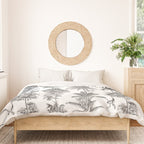 Toile de Jouy Exotic Jungle Monkeys Black & White Duvet Cover Gallery Image 3