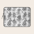 Toile de Jouy Exotic Jungle Monkeys Black & White Laptop Sleeve Gallery Image 1