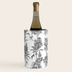 Toile de Jouy Exotic Jungle Monkeys Black & White Wine Chiller Gallery Image 2