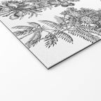 Toile de Jouy Exotic Jungle Monkeys Black & White Welcome Mat Gallery Image 2