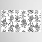 Toile de Jouy Exotic Jungle Monkeys Black & White Tablecloth Gallery Image 2
