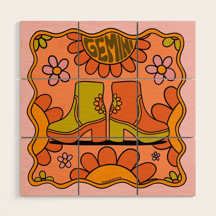 Gemini Groovy Boot Wood Wall Art Gallery Image 1