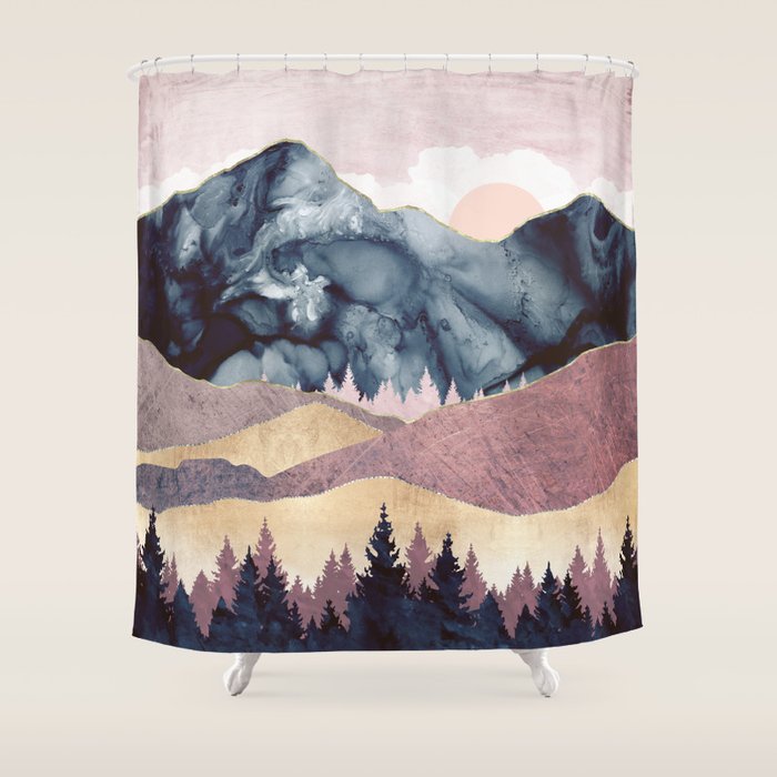 Mauve Vista Shower Curtain Gallery Image 1
