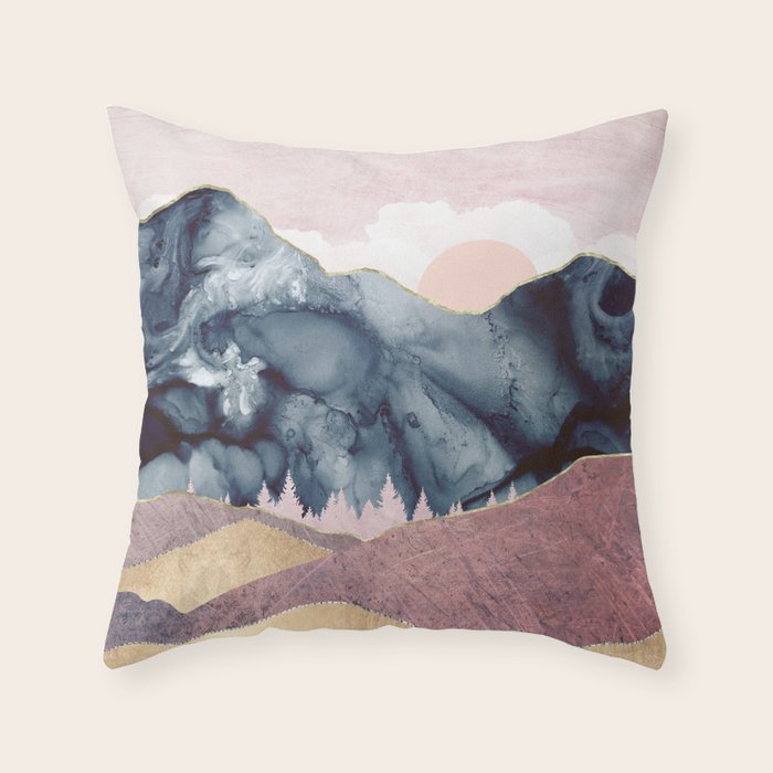 Mauve Vista Throw Pillow Gallery Image 1