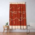 Minimal Abstract Art Three Faces 2 Window Curtain Gallery Image 5