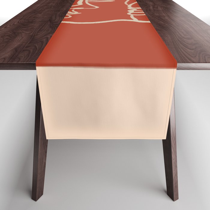 Minimal Abstract Art Three Faces 2 Table Runner Gallery Image 1