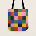 Bold Colorful Checks Pattern - Large XVII Tote Bag Gallery Image 1