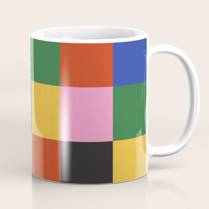 Bold Colorful Checks Pattern - Large XVII Coffee Mug Gallery Image 1