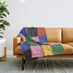 Bold Colorful Checks Pattern - Large XVII Throw Blanket Gallery Image 1