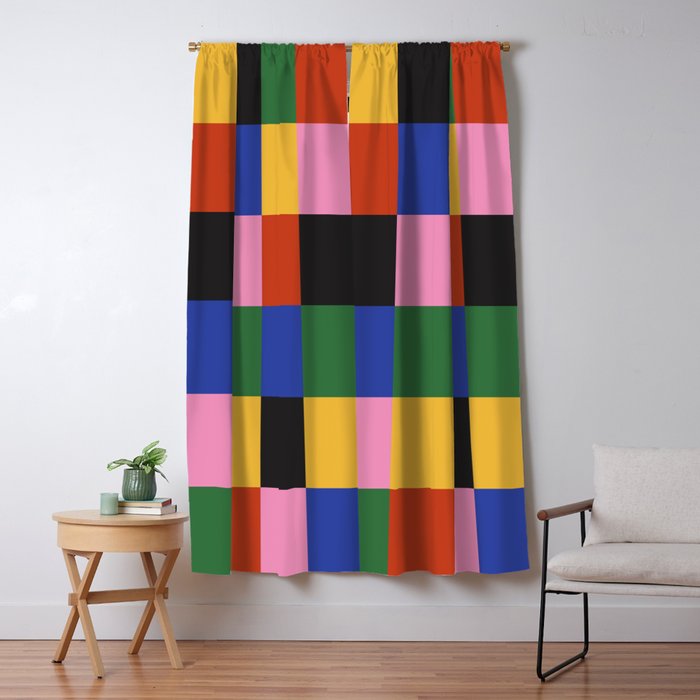 Bold Colorful Checks Pattern - Large XVII Window Curtain Gallery Image 5