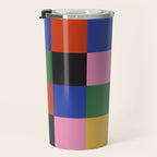 Bold Colorful Checks Pattern - Large XVII Travel Mug Gallery Image 3