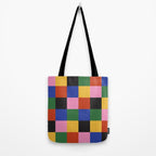 Bold Colorful Checks Pattern - Large XVII Tote Bag Gallery Image 2