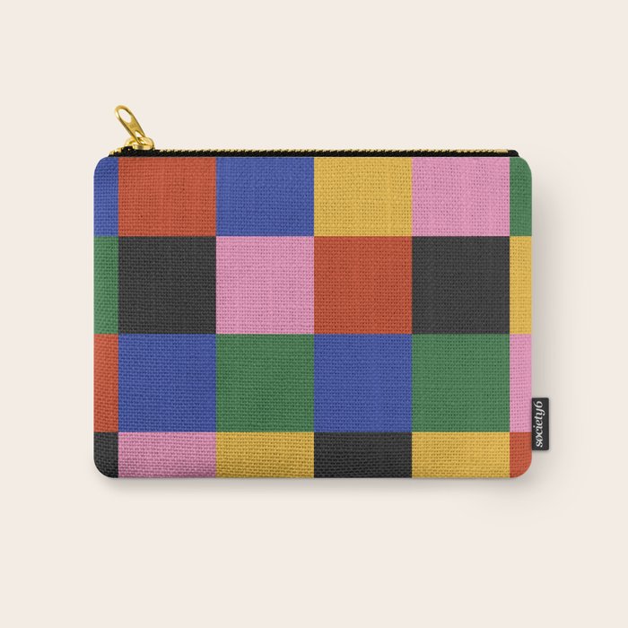 Bold Colorful Checks Pattern - Large XVII Carry All Pouch Gallery Image 1