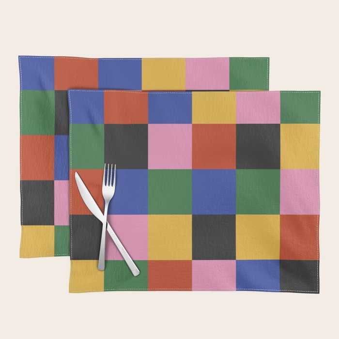 Bold Colorful Checks Pattern - Large XVII Placemat Gallery Image 1