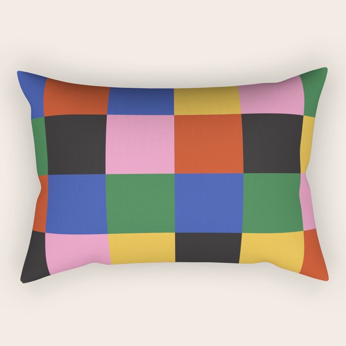 Bold Colorful Checks Pattern - Large XVII Rectangular Pillow Gallery Image 2