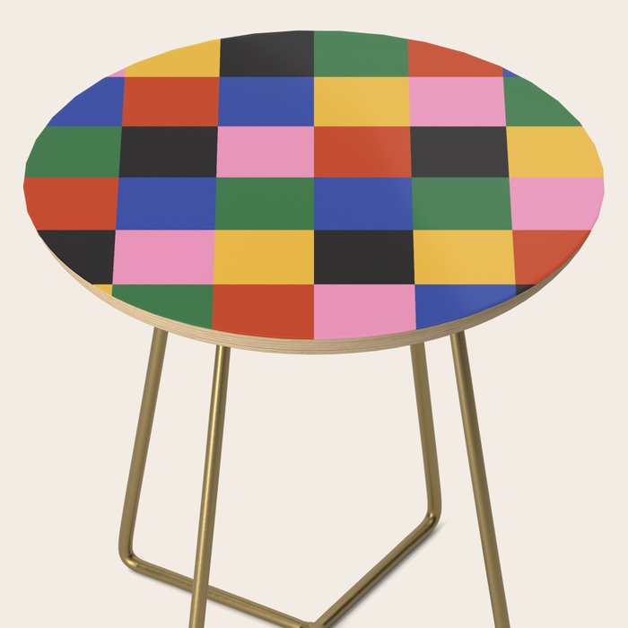 Bold Colorful Checks Pattern - Large XVII Side Table Gallery Image 2