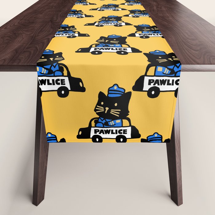 Here comes the cat pawlice Table Runner Gallery Image 1