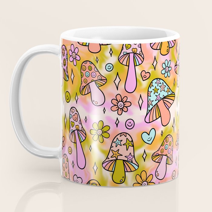 Tie Dye Mushroom Print Coffee Mug Gallery Image 3