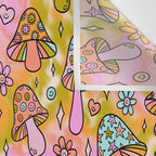 Tie Dye Mushroom Print Wall Tapestry Gallery Image 3