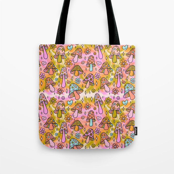 Tie Dye Mushroom Print Tote Bag Gallery Image 1