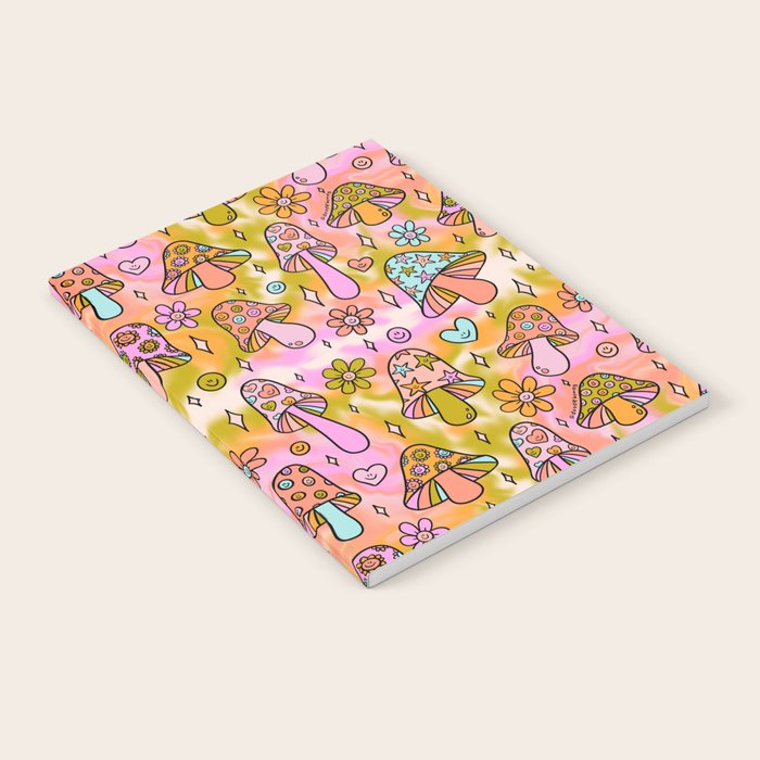 Tie Dye Mushroom Print Notebook Gallery Image 2