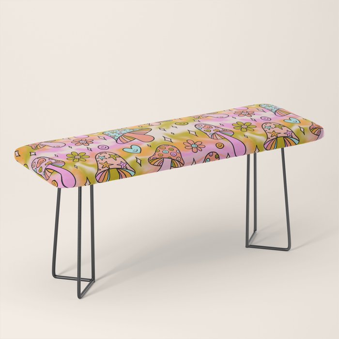 Tie Dye Mushroom Print Bench Gallery Image 1