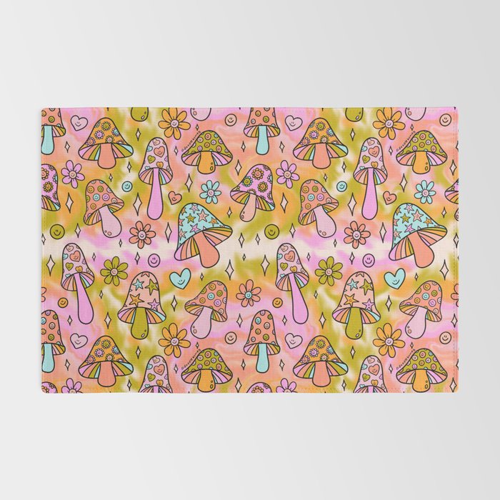 Tie Dye Mushroom Print Rug Gallery Image 2