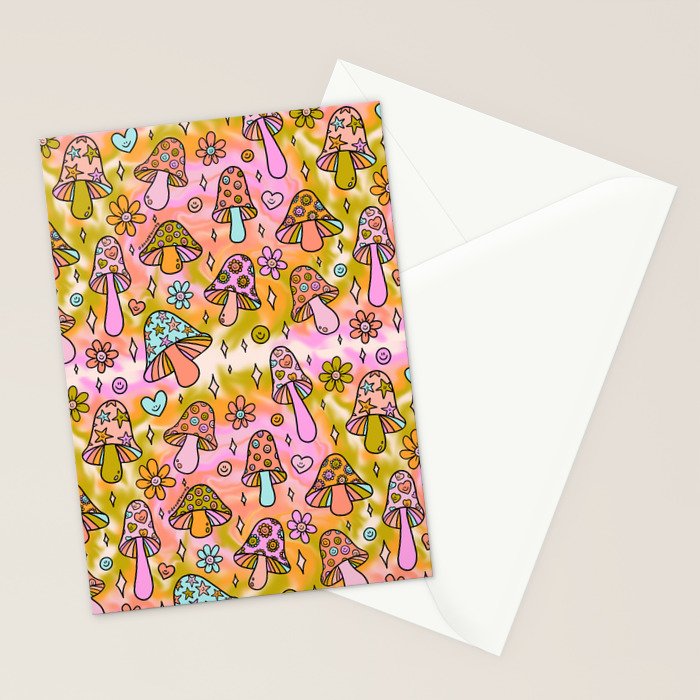 Tie Dye Mushroom Print Stationery Card Gallery Image 2