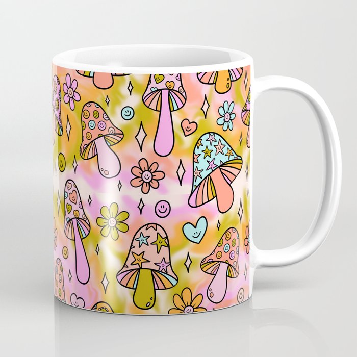 Tie Dye Mushroom Print Coffee Mug Gallery Image 1