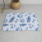 Blue and White Sea Life Rug Gallery Image 1