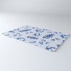 Blue and White Sea Life Rug Gallery Image 3
